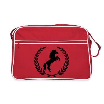 Prancing horse laurel wreath award - Retro Bag - red/white - Front