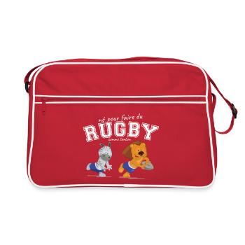 Born to play rugby like Uncle - Retro Bag - red/white - Front