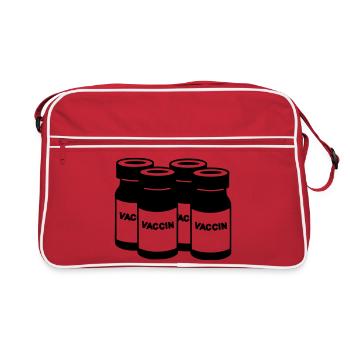 Pots avec vaccin et inscription 'Vaccin' - Sac Retro - rouge/blanc - Devant