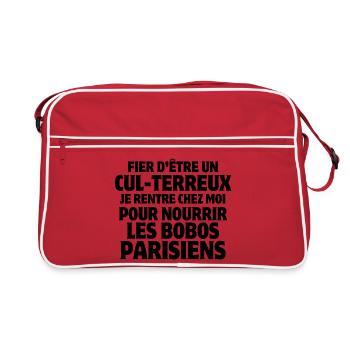 Bauer, Bauer, Bauer, Land - Retro Tasche - Rot/Weiß - Vorne