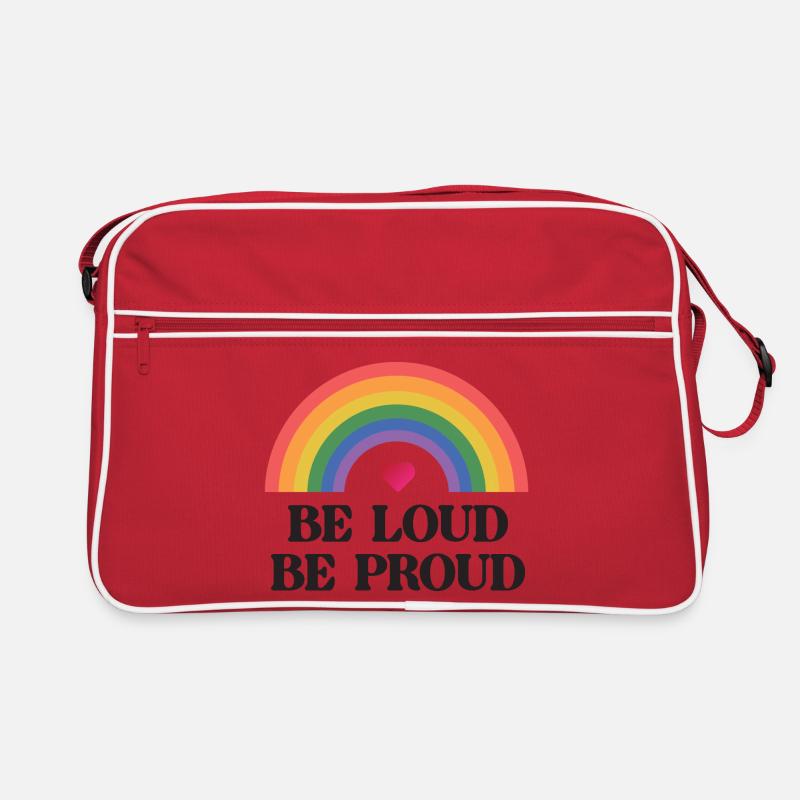 LGBT Pride Month - Sei laut, sei stolz - Retro Tasche - Rot/Weiß