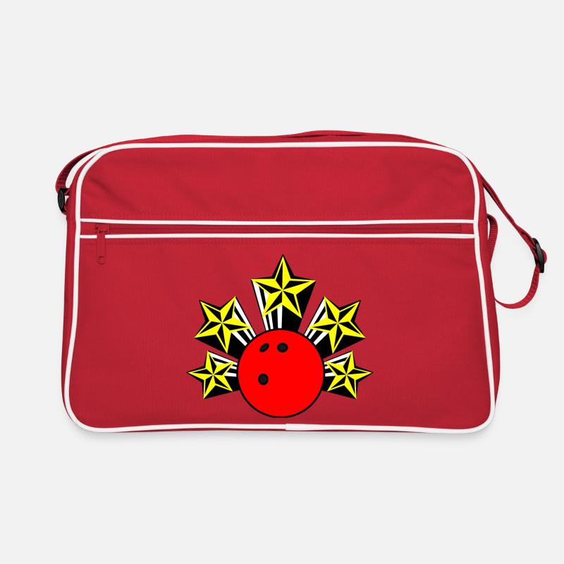 Bowlingkugel mit Sternen Retro Tasche