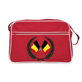 Drapeaux Belgique en couronne de laurier - Sac Retro - rouge/blanc - Devant