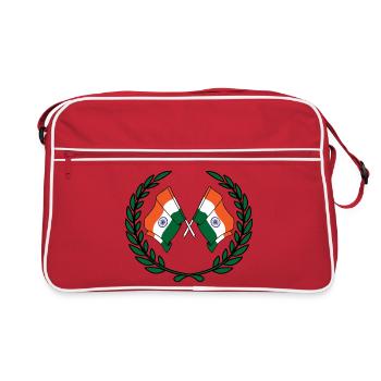 Drapeaux Inde en couronne de laurier - Sac Retro - rouge/blanc - Devant