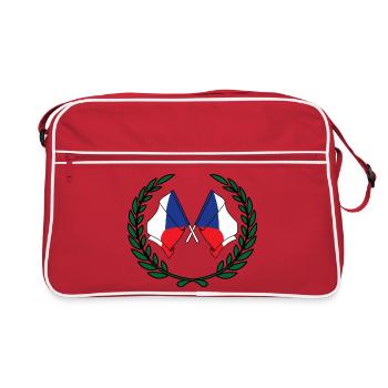 Drapeaux de la République tchèque en couronne de laurier - Sac Retro - rouge/blanc - Devant