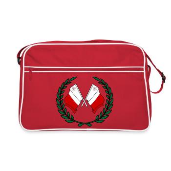 Drapeaux Malte en couronne de laurier - Sac Retro - rouge/blanc - Devant