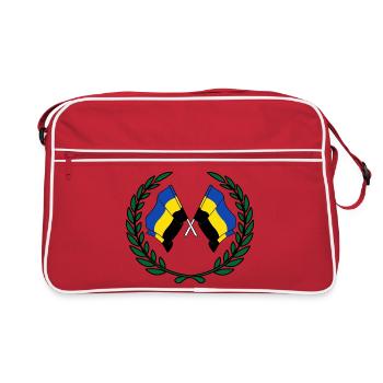 Couronne de laurier des drapeaux de la province de Gueldre - Sac Retro - rouge/blanc - Devant