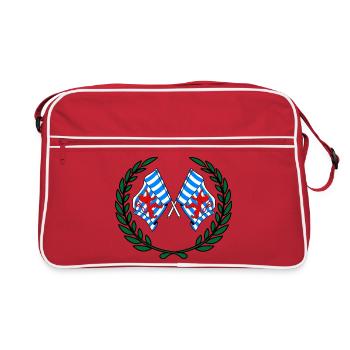 Drapeaux province de Luxembourg Belgique couronne de laurier - Sac Retro - rouge/blanc - Devant