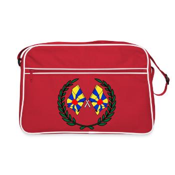 Drapeaux de Flandre occidentale en couronne de laurier - Sac Retro - rouge/blanc - Devant