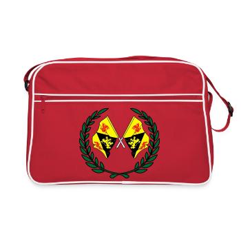 Drapeaux du Brabant wallon en couronne de laurier - Sac Retro - rouge/blanc - Devant