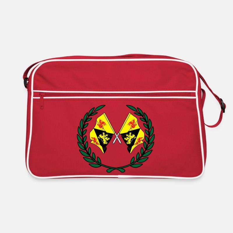Flags of Walloon Brabant in laurel wreath Retro Bag