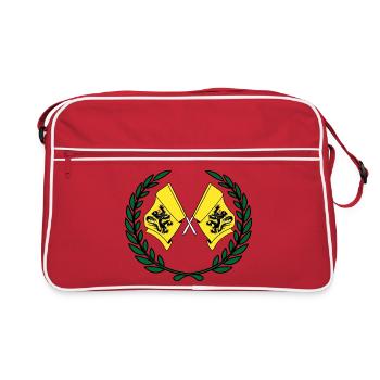 Drapeaux province de Flandre Belgique couronne de laurier - Sac Retro - rouge/blanc - Devant