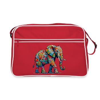 Éléphant - Sac Retro - rouge/blanc - Devant