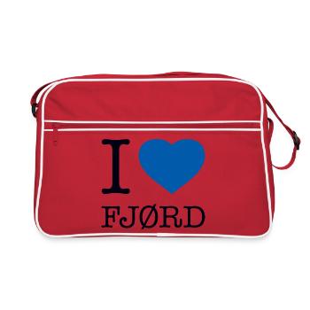 I LOVE FJORD Norway Norwegen - Retro Bag - red/white - Front