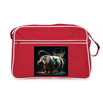 Hippopotame mécanique - Sac Retro - rouge/blanc - Devant