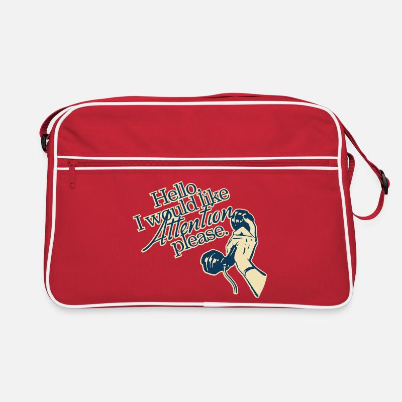 Hello, I Need Attention – Retro Statement - Retro Tasche - Rot/Weiß