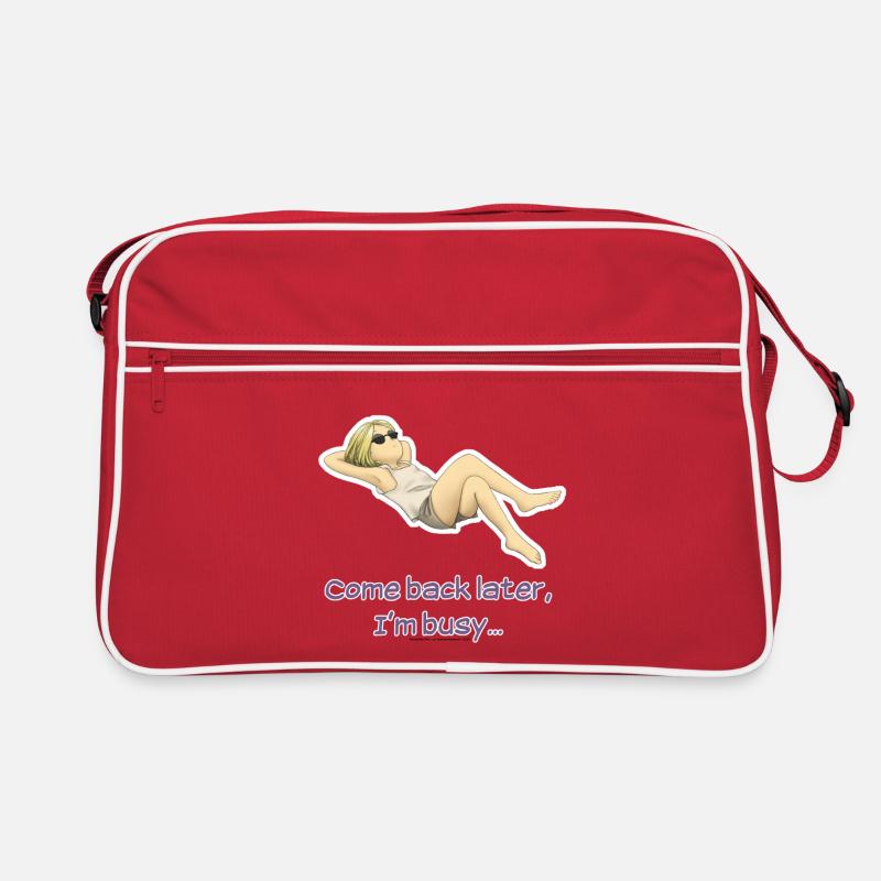 Too busy... - Sac Retro - rouge/blanc