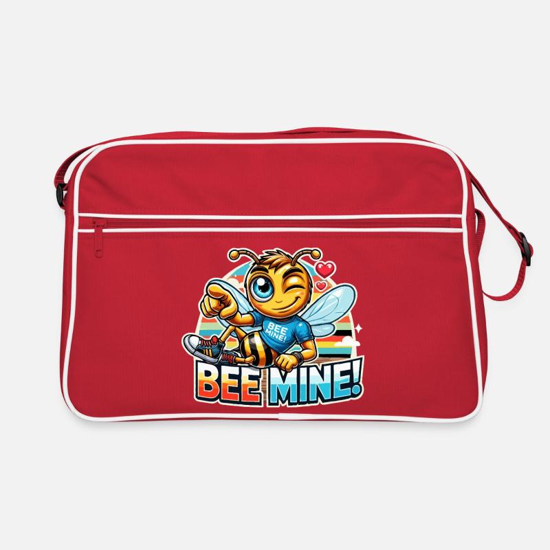 Bee Mine für Männer - Retro Tasche - Rot/Weiß