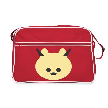 Icône câline d’ours cornu - Sac Retro - rouge/blanc - Devant