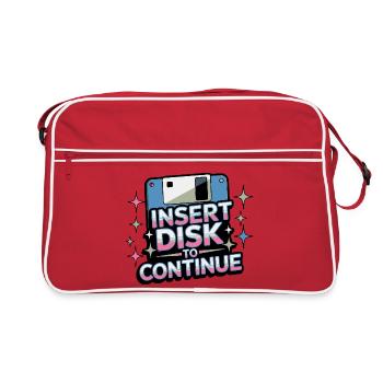 Y2K Retro – Insert Disk to Continue - Retro Tasche - Rot/Weiß - Vorne