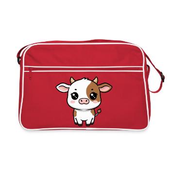 Petite Vache Mignonne Kawaii - Sac Retro - rouge/blanc - Devant