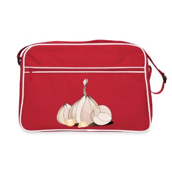 Dessin à l’ail avec tubercules et gousses fines - Sac Retro - rouge/blanc - Devant