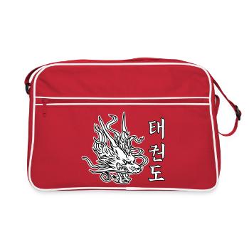 Taekwondo Dragon – design d’arts martiaux asiatiques - Sac Retro - rouge/blanc - Devant