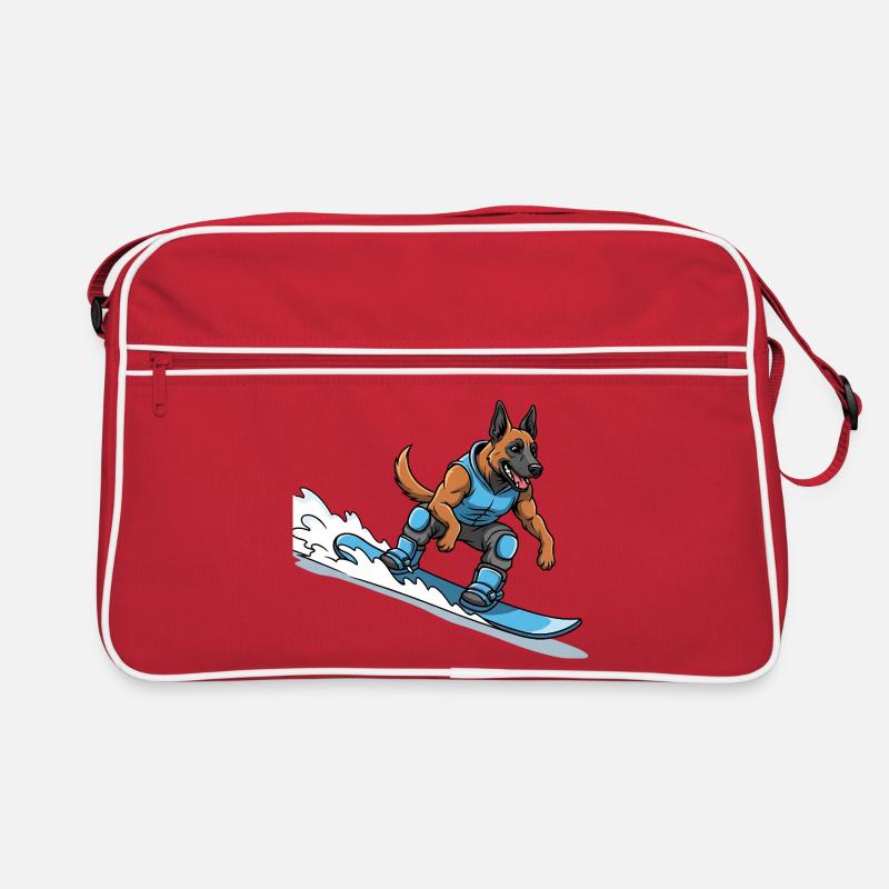 Surfer Hund Deutscher Schäferhund Welle Retro Tasche