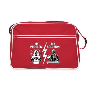 Nutritionniste : mon problème, mon pictogramme, mon père, diététique - Sac Retro - rouge/blanc - Devant