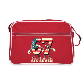 US Flag 67 Memes Six Seven - Sac Retro - rouge/blanc - Devant