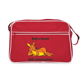 Kangourou avec une phrase espiègle - Sac Retro - rouge/blanc - Devant