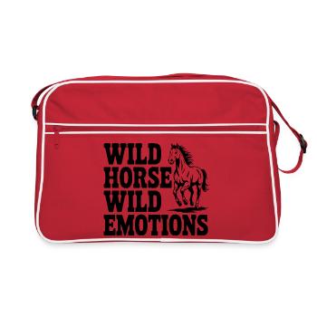 Wildpferd, wilde Gefühle - Retro Tasche - Rot/Weiß - Vorne