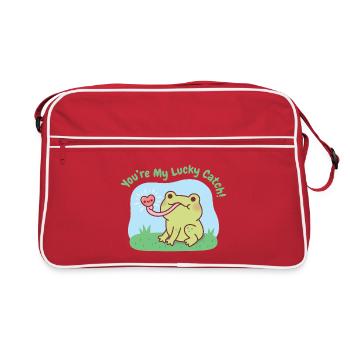 Une jolie grenouille attire le cœur Tu es mon bon coup - Sac Retro - rouge/blanc - Devant