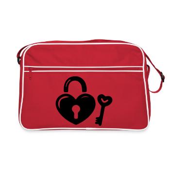 Heart Key - Retro Bag - red/white - Front