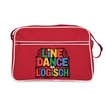 LineDance Na Logisch Bunte Typo - Retro Tasche - Rot/Weiß - Vorne