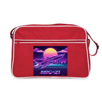 Mig-21 Retro Futuristisches Neon - Retro Tasche - Rot/Weiß - Vorne