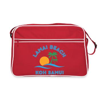 Coucher de soleil de la plage de Lamai Koh Samui - Sac Retro - rouge/blanc - Devant
