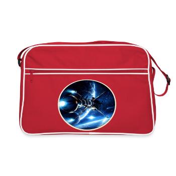 The Comet - Retro Space Emblem – 8-Bit Starship - Retro Bag - red/white - Front