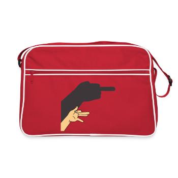 Shadow of a dog or not - Retro Bag - red/white - Front