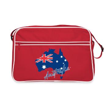 Carte avec le drapeau de l’Australie, j’adore l’Australie - Sac Retro - rouge/blanc - Devant