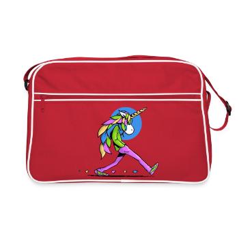 Licorne marcheuse - Sac Retro - rouge/blanc - Devant