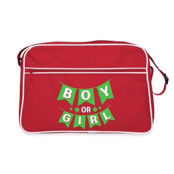 Révélation du sexe de la fête de bébé de la Saint-Patrick - Sac Retro - rouge/blanc - Devant