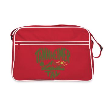 Tannenheimer Tal Berglandschaft Retro - Retro Tasche - Rot/Weiß - Vorne