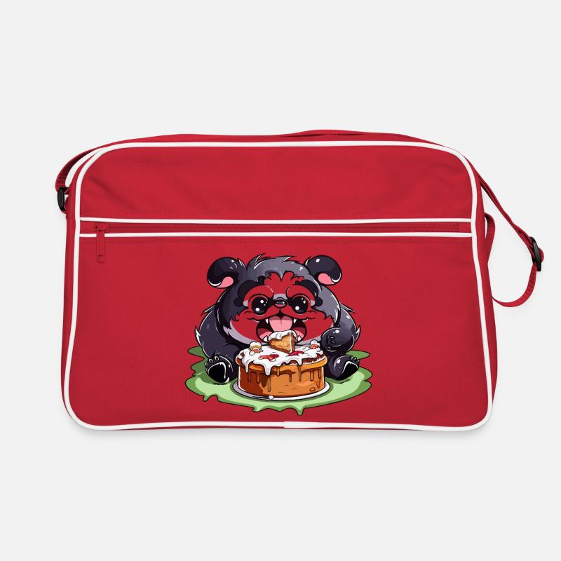 Pug with Cake Cartoon Retro Bag