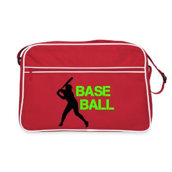 Baseball Neon Grunge Font - Retro Bag - red/white - Front