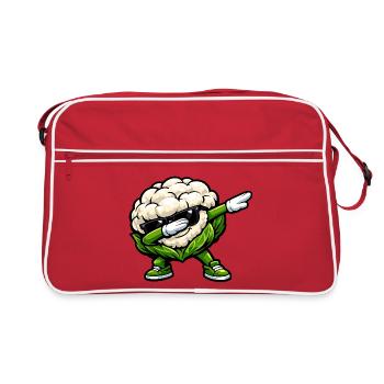 Dabbing Cauliflower Vegetables Vegan Design - Retro Bag - red/white - Front