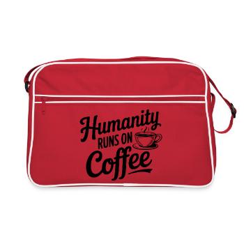 L’humanité fonctionne au café - Sac Retro - rouge/blanc - Devant