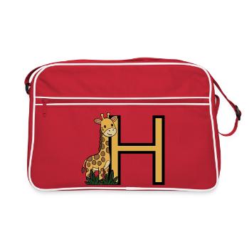 Lettre H de girafe - Sac Retro - rouge/blanc - Devant