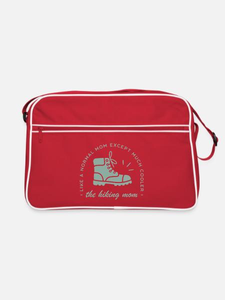 Wander-Mutter-Wanderer-Mama-Ästhetik - Retro Tasche - Rot/Weiß - Vorne