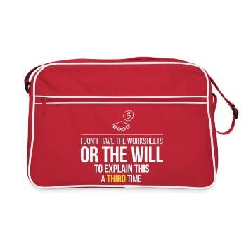 Third Time Frustration: No Worksheets - Retro Bag - red/white - Front
